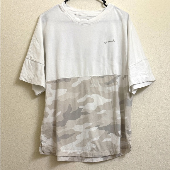 Pink Victoria’s Secret Camo Love Pink Tee - Picture 1 of 7